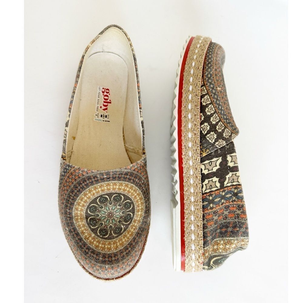 Goby Espadrille Loafer Geometric Size 37 6.5